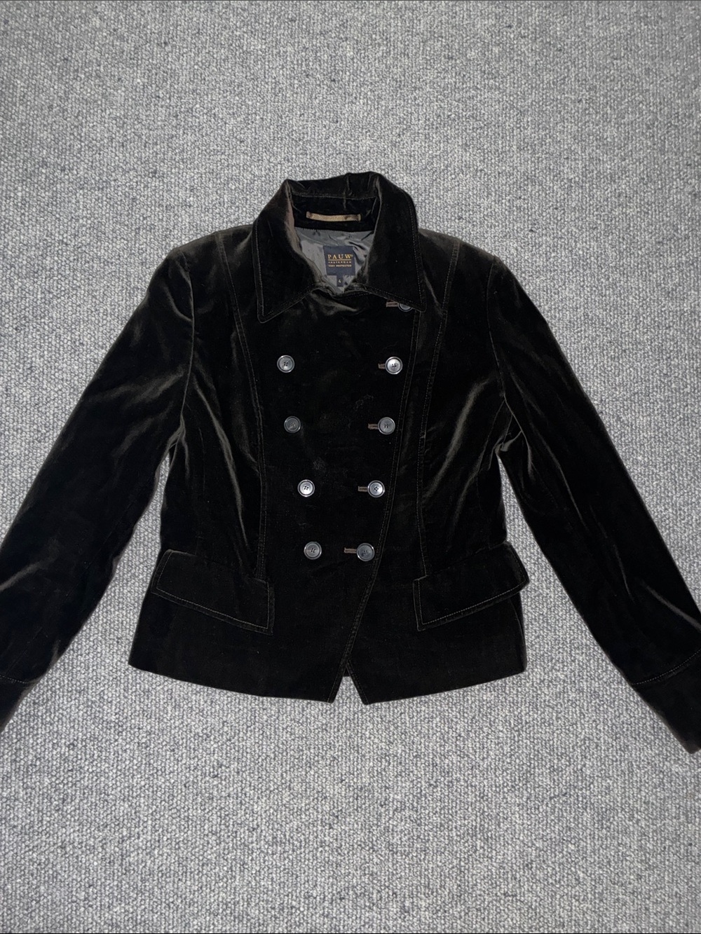 PAUW Amsterdam dark brown Double-Breasted Velvet Blazer women 4
